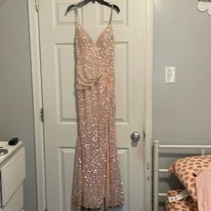JVN by Jovani, Pink sequined size 0 prom/homecoming dress